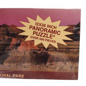 Vintage Impact Panoramic Puzzle Badlands National Park 12x36 in Over 500 Pieces